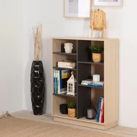 VS Venta-stock Bücherregal 80 x 33 x 110 cm Eiche/Grau