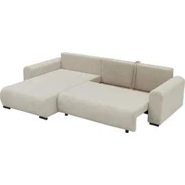 Mirjan24 Ecksofa Merkos Cord, mit Schlaffunktion und Bettkasten, Wohnlandschaft, Bettfunktion L-Form Sofa, Ottomane universell Poso 06)