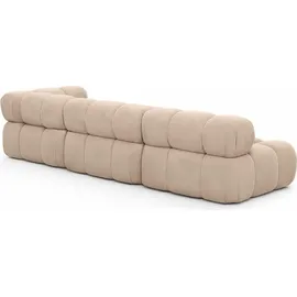 kaiser möbel Ecksofa Modulare L-Form, Veloursstoff Salvador, Beige, Links, Selia - Beige