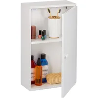 Relaxdays Badschrank, hängend, mit Tür, 2 Flexible Fächer, HxBxT: