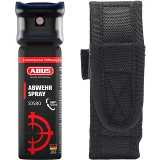 ABUS Abwehrspray SDS80 zur Tierabwehr + Tasche – hochwirksames Pfefferspray zur Selbstverteidigung bei Tierangriffen – mit Jet-Sprühstrahl für bis zu 5 Meter Reichweite – funktioniert auch kopfüber