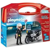 PLAYMOBIL - Polizei-Biker-Koffer - Junge - 13 Teile - Ab 4 Jahren