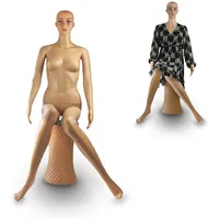 Schaufensterpuppe Weiblich Sitzend Beweglich Schaufensterfigur Mannequin Schneiderpuppe beweglich 135cm