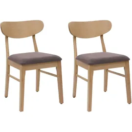 MCW Esszimmerstuhl M59 2er-Set Helles Gestell Taupe