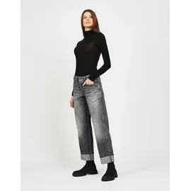 Gang Loose-fit-Jeans "94ROBERTA", Damen, Gr. 28, Normalgrößen, light anthra wash, 99% Baumwolle, 1% Elasthan, unifarben, relaxed fit lang, Jeans, mit aufgesetzten Taschen