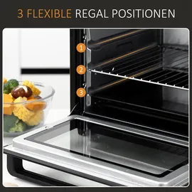 Homcom Mini Backofen 32L Schwarz