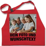 Kinderschürze Schürze Kinder Jungen Mädchen - Mit Foto I Eigenem Bild I Text I Name I Wunschtext - 7-14 Jahre - Rot - kinderbackschürzen selbst drucken photo kochschürze kinderkochschürzen - 7-13 Jahre