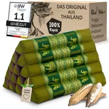 livasia Keilkissen Dreieckskissen hoch (Deluxe) - 38x55x35cm, Kapok, vegan, handgefertigt grün