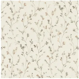 Rasch Textil Rasch Country Charme Vliestapete Zweige (Taupe, Floral, 10,05 x 0,53 m)