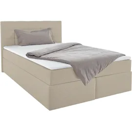 Home Affaire Boxbett HOME AFFAIRE "Ovalo", beige (beige, creme), B:154cm L:210cm, Komplettbetten, Boxspringbett, wahlweise mit Bettkasten, in H2, H3 & H4 erhältilich, Topseller