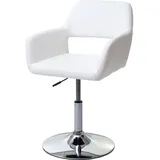 MCW 6er-Set Esszimmerstuhl MCW-A50 III, Stuhl Küchenstuhl, Retro 50er Jahre, Kunstleder weiß, Chromfuß