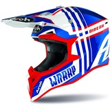 Airoh Wraap Broken, Jugend Motocross Helm, rot-blau, Größe 2XS