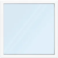Fenster 140x140 cm, Kunststoff Profil aluplast IDEAL® 4000, Weiß, 1400x1400 mm, einteilig festverglast, 2-fach Verglasung, individuell konfigurieren