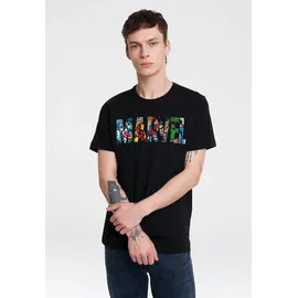 LOGOSHIRT T-Shirt "Marvel Comic Colour Logo", Herren, Gr. M, schwarz, 100% Baumwolle, bedruckt, normal, Rundhals, Shirts T-Shirt, mit coolem Print