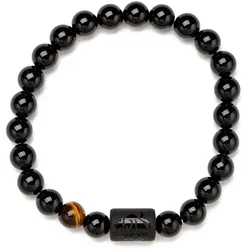 Armband FIRETTI "Schmuck Geschenk Armschmuck Armkette Edelstein Sternzeichen", schwarz (schwarz, schwarz, braun), Armbänder, Damen, Stier, Stein-Silikon, Stein, Silikon, Made in Germany - mit Onyx und Geburtsstein