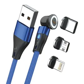 Realpower Magnetic cable 3 Amp,2m,blau mit Adaptern