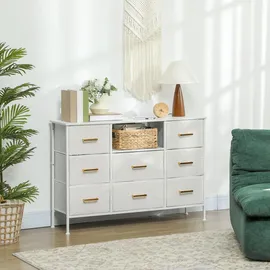 Homcom Schubladenkommode 30 x 76 x 110 cm Cremeweiß