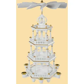 Müller GmbH Müller Pyramide unbestückt 3-stöckig weiß gold (lxbxh):28x30x51cm Neu