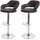 Mendler 2er-Set Barhocker HWC-F16, Barstuhl Tresenhocker Drehhocker, mit Lehne Kunstleder ~ braun-schwarz