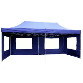 VCM PROFI Faltpavillon 3 x 6 m inkl. Seitenteile Blau