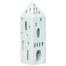 räder Windlicht Turm Porzellan Weiß
