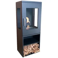 Scandiflames Cheyenne Schwarzer Bioethanol-Kamin, 3-seitige Flammenansicht, 1,9 kW