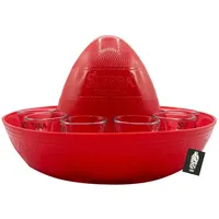 Mixcompany Tablett Sierra Tequila 11er Shot Tray Sombrero Set Tablett in Hutform Rot Plu