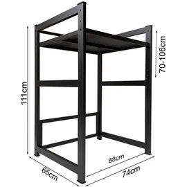 Quick Star Waschmaschinenregal 74 x 65 x 111 cm Schwarz