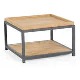 Natur24 Lounge-Tisch Square 72x72x45cm mit Teakholzplatte