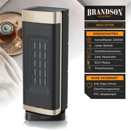 Brandson Heizlüfter 2000 W Schwarz/Gold