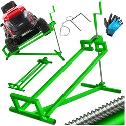 MASKO®  Rasentraktor Heber 400kg Aufsitzmäher Hebevorrichtung Rasentraktorheber Reinig.Hilfe Hebebühne inkl. Arbeitshandschuhen