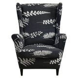 NOPEXTO Stretch Wingback Stuhl Schonbezüge, Sesselbezug Mit Blumen Muster Dekorative Bezug Husse Für Ohrensessel (Nacht)