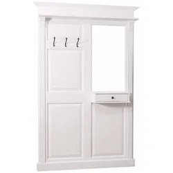 Garderobe Landhaus aus Kiefernholz, 1 Schublade, 1 Spiegel, 3 Haken