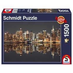 Schmidt Spiele Puzzle New York Skyline bei Nacht, 500 Puzzleteile bunt