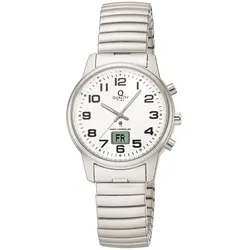 Funkuhr QUALITY TIME, silberfarben, Armbanduhren, Damen, Quarzuhr, Armbanduhr, Damenuhr, Edelstahlarmband, analog, digital