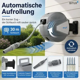 BITUXX Schlauchtrommel 30 m grau