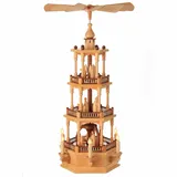 Weihnachspyramide natur 3-stöckig mit Christi Geburt elektrisch &.. SV 1S727 NEU