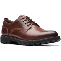 Schnürschuh CLARKS "Batcombe Tie", Herren, Gr. 47, braun (schwarz tan), Leder, casual, Schuhe, Schnürschuh, Halbschuh mit Profilsohle