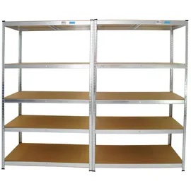 Trutzholm Schwerlastregal Stahl/MDF 180x120x60 cm silber 2er Set 875 kg Traglast