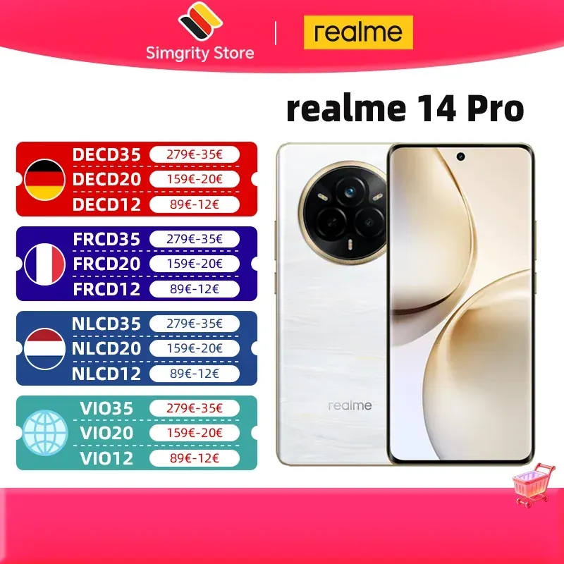 realme 14 Pro smartphones 5g android 15 MTK Dimensity 7300 Sony IMX882 OIS Kamera IP69 6000mAh Akku 45W SUPERVOOC