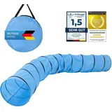 Hunde Agility Tunnel - Hundetunnel Spieltunnel Agilitytunnel Hundehöhle inkl. Heringe und Transporttasche (500 x 60 cm)