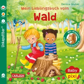 Carlsen Verlag Baby Pixi (unkaputtbar) 129: Mein Lieblingsbuch vom Wald: Unzerstörbares Baby-Buch ab 12 Monaten über Waldtiere und Jahreszeiten mit Gucklöchern und Klappen (129)