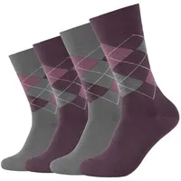 Camano 4er Pack camano Soft Classic Argyle Crew Socken Herren 4950 - potent purple 43-46