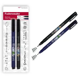 Tombow Fudenosuke Brush-Pens schwarz, 1 Set