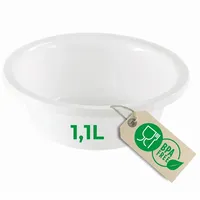 Novaliv Spülschüssel Rund 1,1L, D20 cm, Weiß BPA-frei Spülmaschinenfest