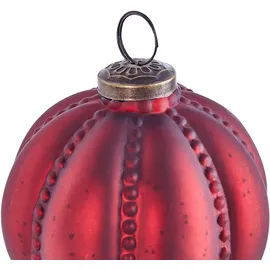 Beliani Weihnachtskugel 6er Set Glas rot