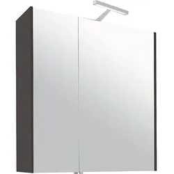 Spiegelschrank mit Beleuchtung anthrazit matt, 2 Türen, 700 x 750 x 188 mm