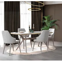 aea Komplette Essgarnitur 7tlg. Esszimmer Garnitur Modern Tisch 6x Stühle