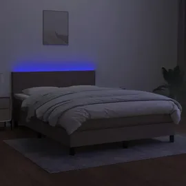 vidaXL Boxspringbett 140 x 200 cm Taupe