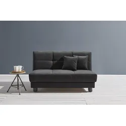 Schlafsofa ELL + ELL "Tilda", schwarz, B:145cm H:90cm T:100cm, 100% Polyester, Sofas, Breite 145 cm, inkl. 2 Zierkissen